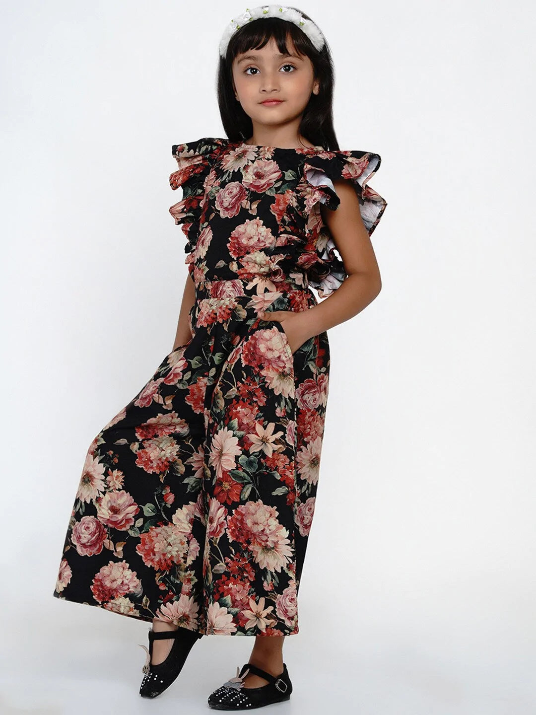 NOZ2TOZ Multicoloured Printed Basic Jumpsuit For Girls - Distacart