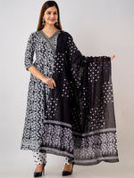 Thumbnail for Kalini Floral Printed Angrakha Anarkali Kurta With Trousers & Dupatta - Distacart