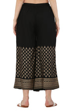 Thumbnail for PAVONINE Black Color Minar Half Golden Print Sharara For Women - Distacart