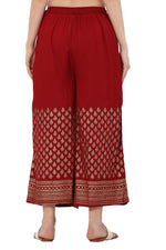 Thumbnail for PAVONINE Maroon Color Minar Half Golden Print Sharara For Women - Distacart