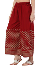 Thumbnail for PAVONINE Maroon Color Minar Half Golden Print Sharara For Women - Distacart