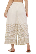 Thumbnail for PAVONINE Off-White Color Minar Half Golden Print Sharara For Women - Distacart