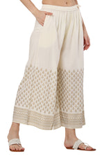 Thumbnail for PAVONINE Off-White Color Minar Half Golden Print Sharara For Women - Distacart