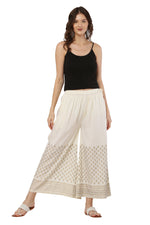 Thumbnail for PAVONINE Off-White Color Minar Half Golden Print Sharara For Women - Distacart