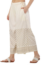 Thumbnail for PAVONINE Off-White Color Minar Half Golden Print Sharara For Women - Distacart