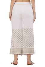 Thumbnail for PAVONINE White Color Minar Half Golden Print Sharara For Women - Distacart