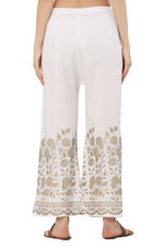 Thumbnail for PAVONINE White Color Floral Half Golden Print Sharara For Women - Distacart