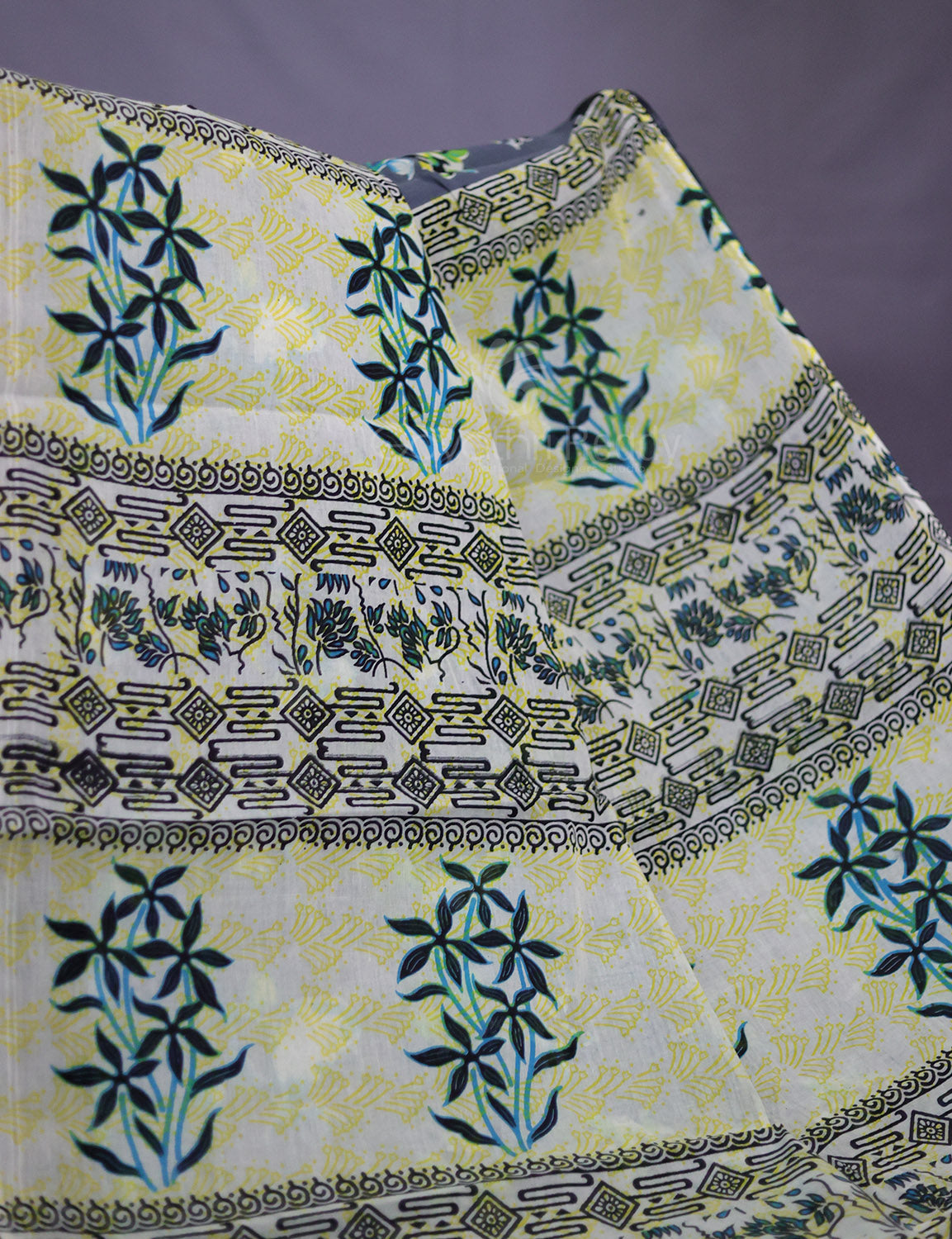 Grey Colour Combo With Brid Print Pure Mulmul Cotton Saree By Gayathri Reddy Designer Studio - Distacart