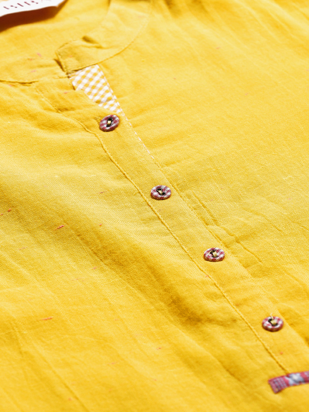 Biba Women Yellow Solid A-Line Kurta - Distacart