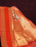 Thumbnail for Off White Banaras Border Pichwai Design Banarasi Semi Silk Saree By Gayathri Reddy Designer Studio - Distacart