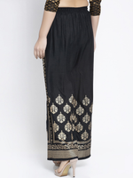 Thumbnail for PAVONINE Black Color Block Side Printed Rayon Fabric Sharara For Women - Distacart