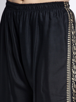 Thumbnail for PAVONINE Black Color Block Side Printed Rayon Fabric Sharara For Women - Distacart