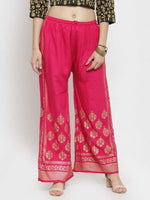 Thumbnail for PAVONINE Rani Color Block Side Printed Rayon Fabric Sharara For Women - Distacart