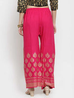 Thumbnail for PAVONINE Rani Color Block Side Printed Rayon Fabric Sharara For Women - Distacart