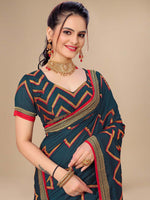 Thumbnail for Kalini Chevron Embroidered Saree - Distacart