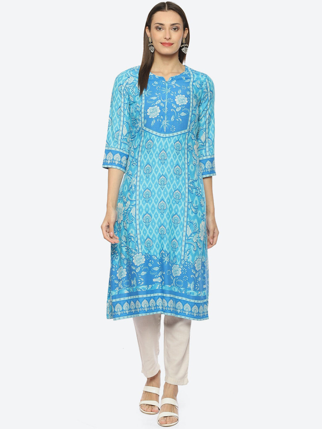 Biba Women Ethnic Motifs Printed Kurta - Distacart