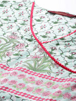 Thumbnail for Sangria Pure Cotton Ethnic Motifs Printed Angrakha Kurta - Distacart