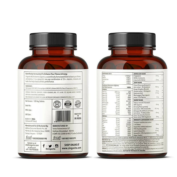 description zingavita multivitamin sports tablets directions to use take 1 tablet daily after