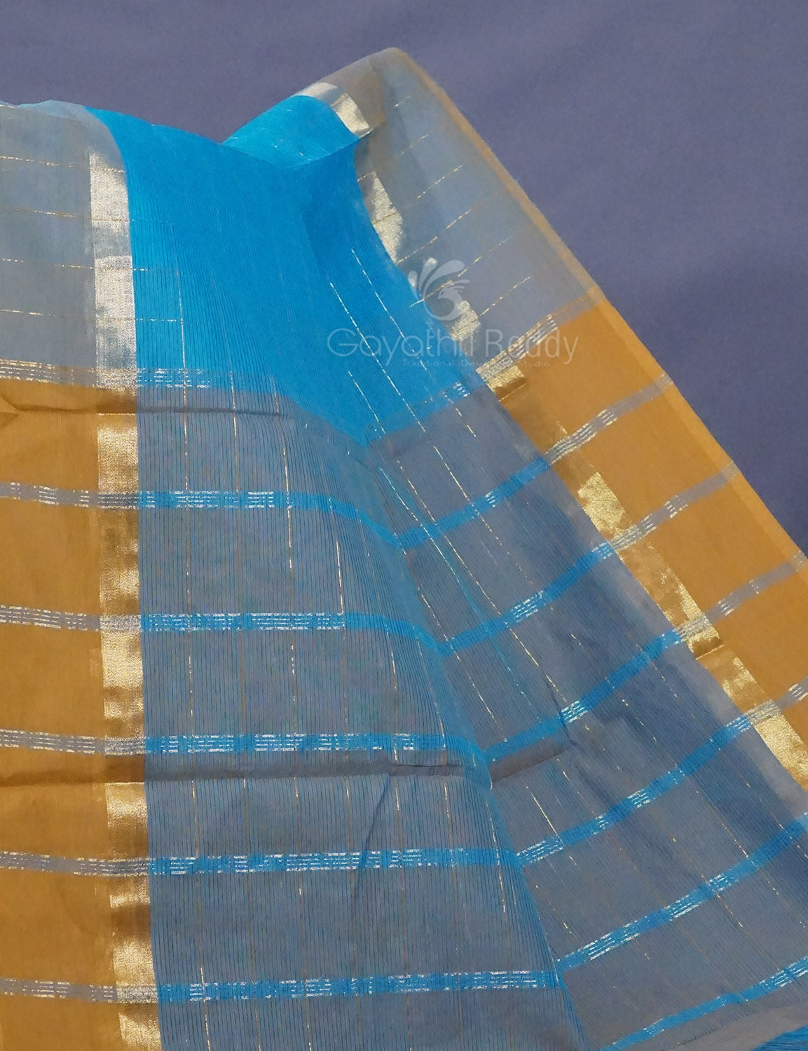 Dual Shade of Sky Blue And Grey Pure Mangalgiri Cotton By Gayathri Reddy Designer Studio - Distacart