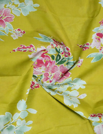 Thumbnail for Lime Greencolour Block Print Pure Mulmul Cotton Saree By Gayathri Reddy Designer Studio - Distacart