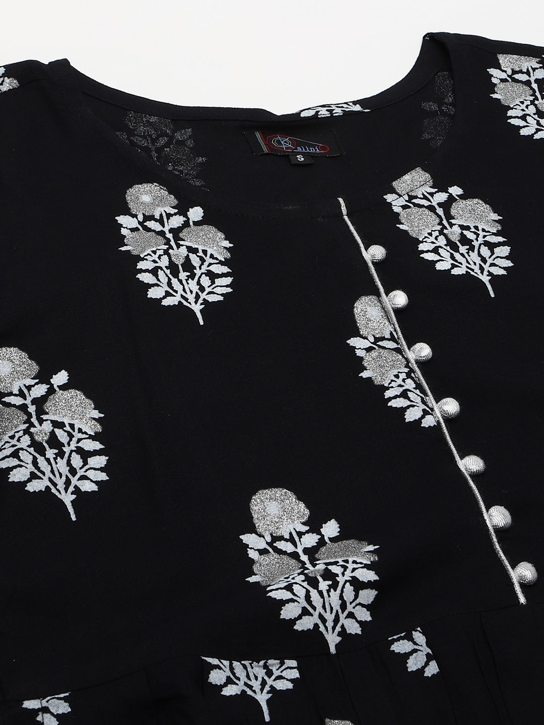 Kalini Women Black Ethnic Motifs Printed Kurta with Sharara - Distacart