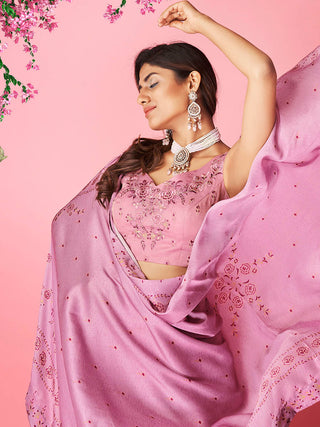 Myra Lilac Art Silk Designer Lehenga - Distacart