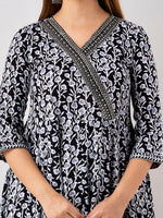 Thumbnail for Kalini Floral Printed Angrakha Anarkali Kurta With Trousers & Dupatta - Distacart