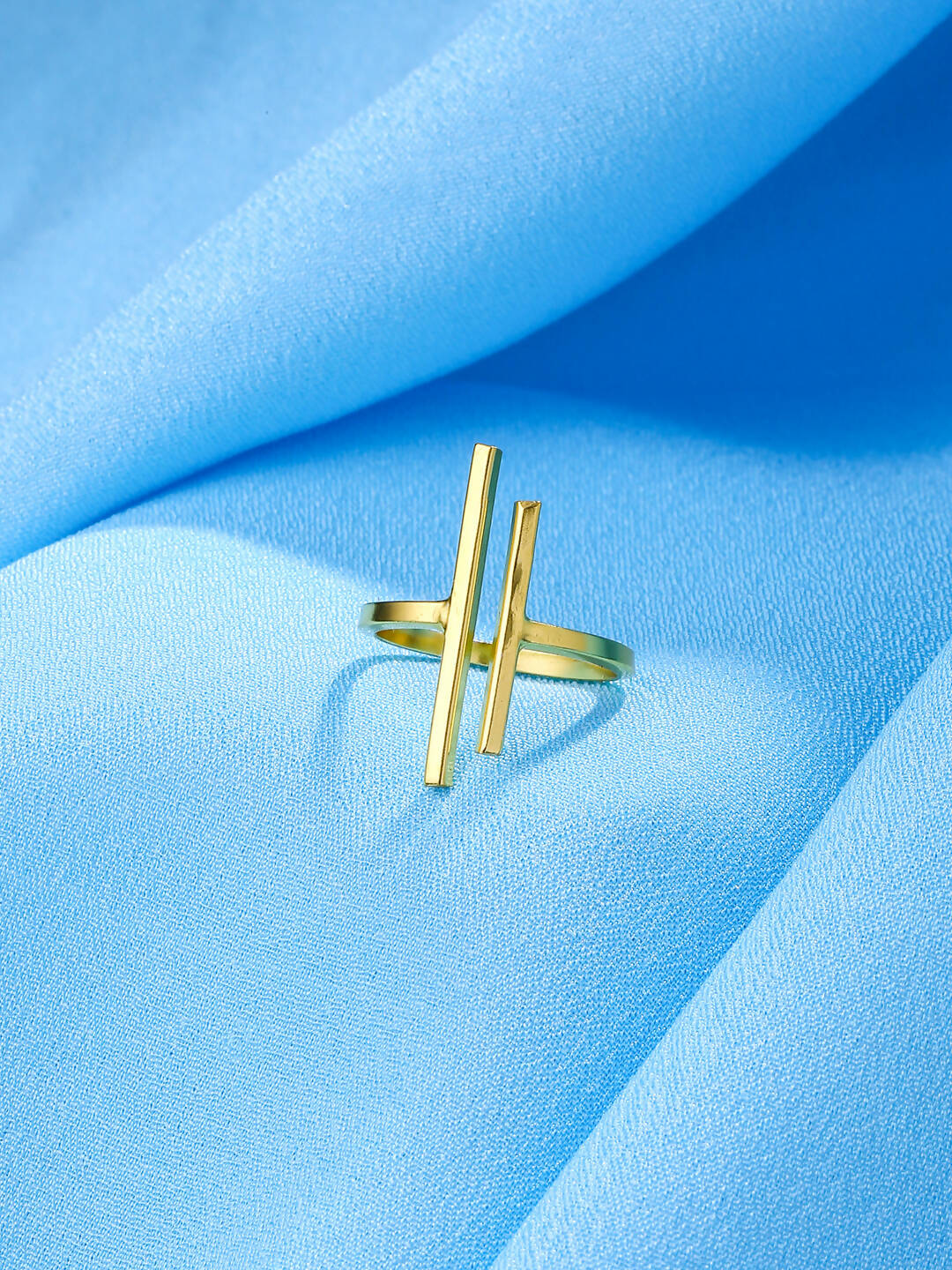 NVR Women's Western Gold Plated Ajustable Finger Ring - Distacart