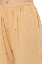 Thumbnail for PAVONINE Beige Color Half Schiffli Chikankari Rayon Fabric Sharara For Women - Distacart