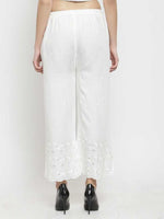 Thumbnail for PAVONINE Off-White Color Half Schiffli Chikankari Rayon Fabric Sharara For Women - Distacart