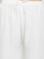 Thumbnail for PAVONINE Off-White Color Half Schiffli Chikankari Rayon Fabric Sharara For Women - Distacart