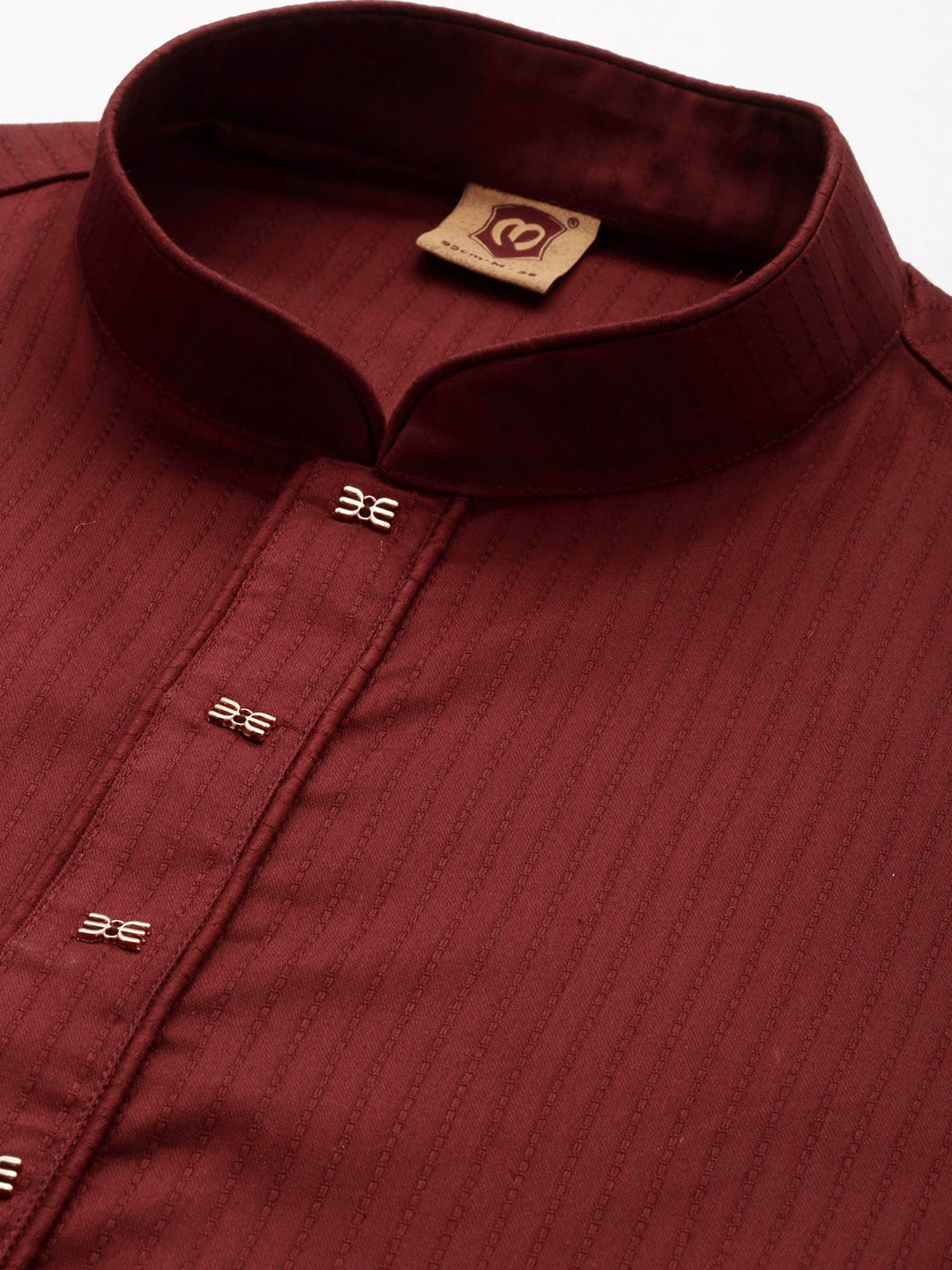 Manyavar Men Maroon Pure Cotton Kurta with Pyjamas - Distacart
