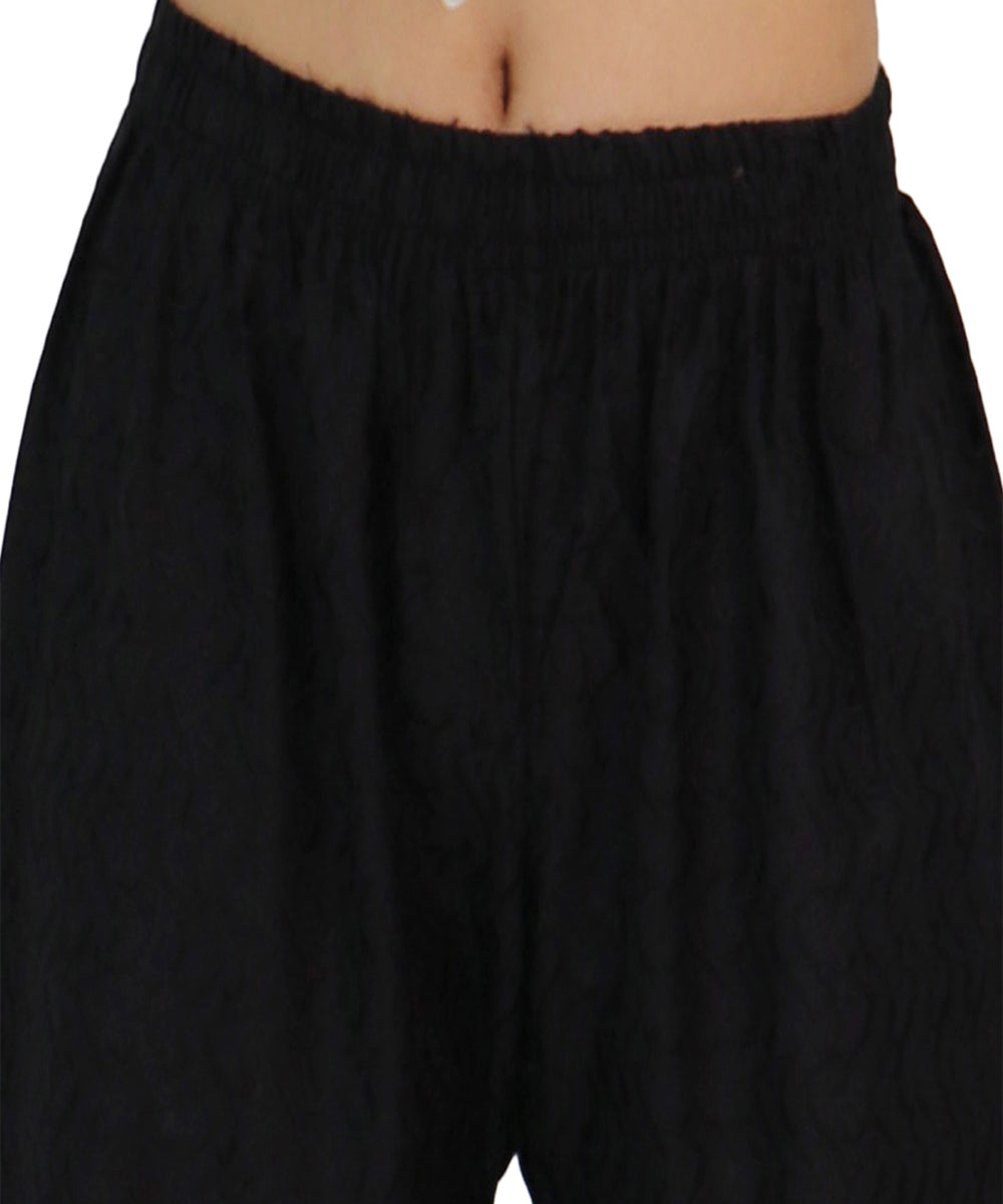 PAVONINE Black Color Full Chikankari Rayon Fabric Sharara For Women - Distacart