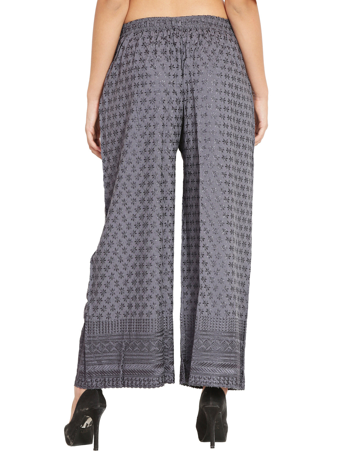 PAVONINE Grey Color Full Chikankari Rayon Fabric Sharara For Women - Distacart