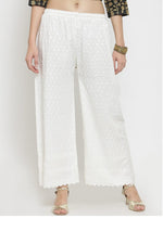 Thumbnail for PAVONINE Off White Color Full Chikankari Rayon Fabric Sharara For Women - Distacart