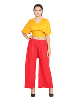 Thumbnail for PAVONINE Red Color Full Chikankari Rayon Fabric Sharara For Women - Distacart