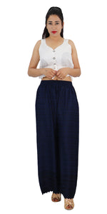 Thumbnail for PAVONINE Navy Blue Color Full Chikankari Rayon Fabric Sharara For Women - Distacart