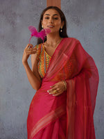 Thumbnail for Tikhi Imli Zari Organza Heavy Work Saree - Distacart