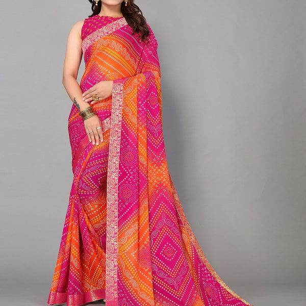Kalini Bandhani Printed Saree - Distacart