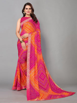 Kalini Bandhani Printed Saree - Distacart