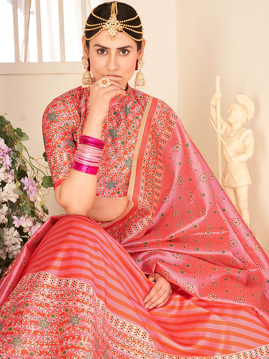 Myra Multicolour Digital Printed Designer Lehenga - Distacart