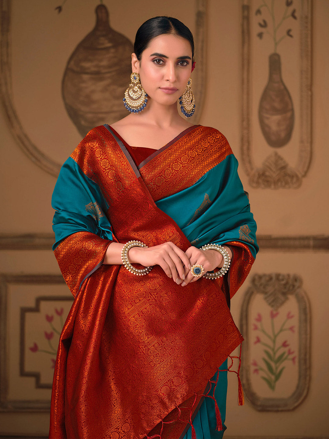 Sangria Ethnic Motifs Woven Design Zari Saree - Distacart