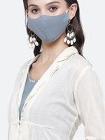 Thumbnail for Biba Women Blue Cotton Kurta With Mask & Jacket - Distacart
