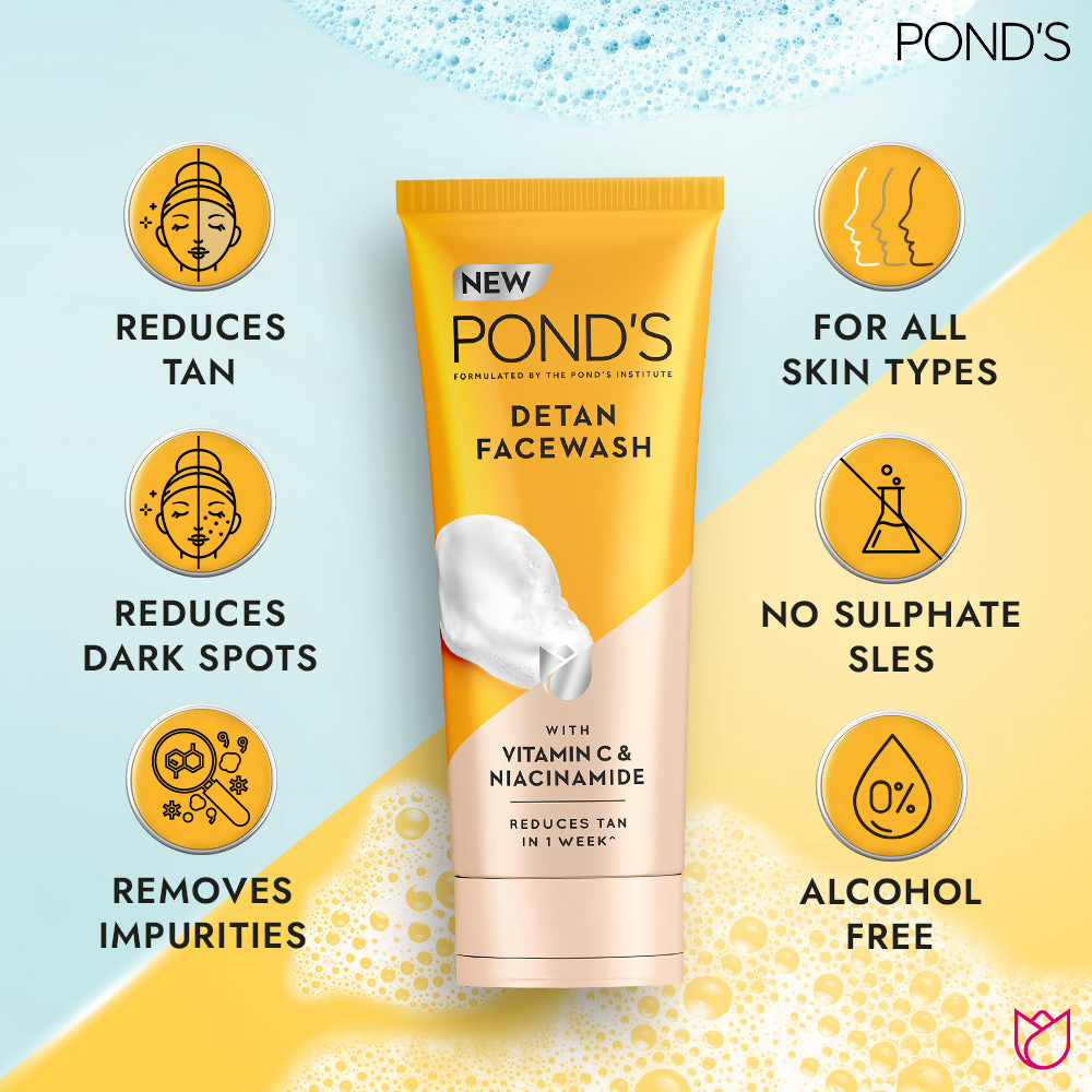 Ponds Detan Facewash with Vitamin C & Niacinamide - Distacart
