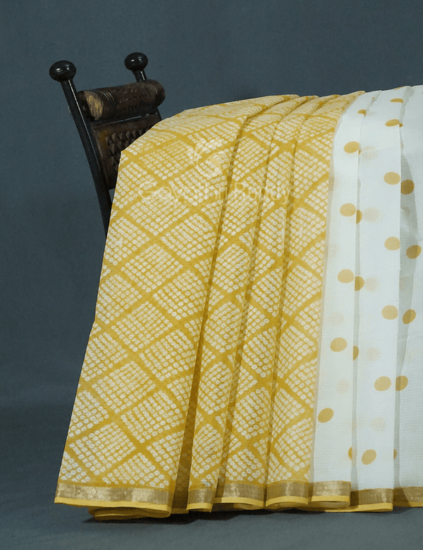 Shades of Cream And Dry Mehendi Colour With Patli Pallu Design Pure Kota Cotton Saree By Gayathri Reddy Designer Studio - Distacart