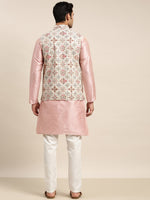 Thumbnail for Sojanya Men Pink Solid Kurta & Churidar Comes With a Nehru Jacket - Distacart