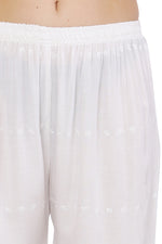 Thumbnail for PAVONINE White Color Half Schiffli Chikankari Cotton Fabric Palazzo For Women - Distacart