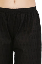 Thumbnail for PAVONINE Black Color Half Schiffli Chikankari Cotton Fabric Sharara For Women - Distacart