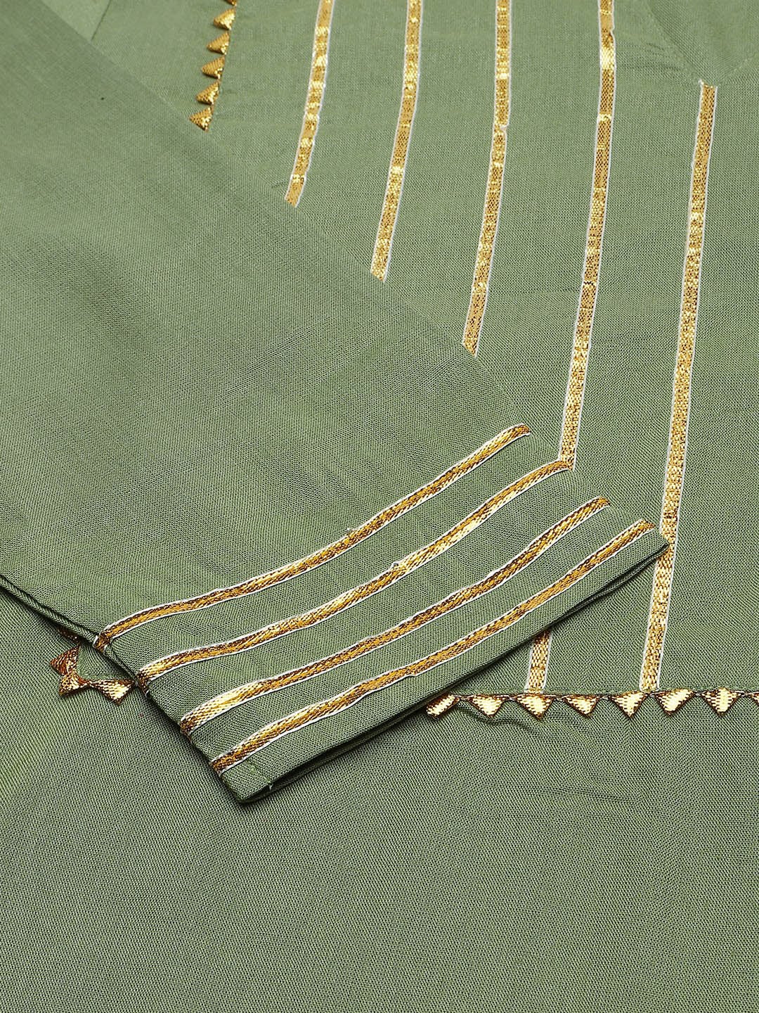 Kalini Women Green Yoke Design Gotta Patti Kurta with Sharara - Distacart