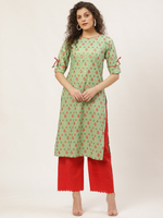 Thumbnail for PAVONINE Red Color Full Chikankari Cotton Fabric Sharara For Women - Distacart